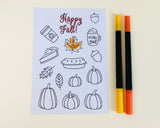 Thanksgiving Card Printable Adult Coloring Page