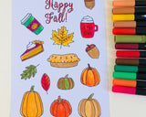 Thanksgiving Card Printable Adult Coloring Page
