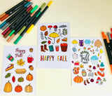 Fall Vibes Card Adult Coloring Printable Card