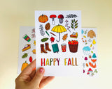 Fall Vibes Card Adult Coloring Printable Card