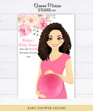 Curly Mom-to-be Portrait Baby Shower Favors for Eos lip balm PRINTABLE