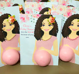 Curly Mom-to-be Portrait Baby Shower Favors for Eos lip balm PRINTABLE