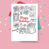Aesthetic Coloring Winter Vibes Card Printable