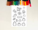 Thanksgiving Card Printable Adult Coloring Page