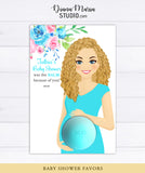 Curly Mom-to-be Portrait Baby Shower Favors for Eos lip balm PRINTABLE