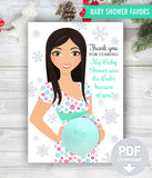 Eos Balm Holder Baby Shower Favors - Winter Wonderland Baby Shower Snowflakes Favor Card Template - INSTANT DOWNLOAD