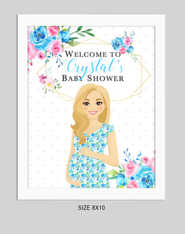 Welcome Sign for Crystal's Baby Shower - INSTANT DOWNLOAD