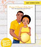 Eos Baby Shower Favors African American Co-ed Baby Shower Favor Card African American Couple-Personalized Digital Template