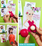 Eos Balm Holder Baby Shower Favors Pregnant Mom-to-be with book and baby bottle - PRINTABLE PDF