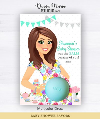 Eos Baby Shower Favors Tea Party Eos Balm Holder- PRINTABLE CARD