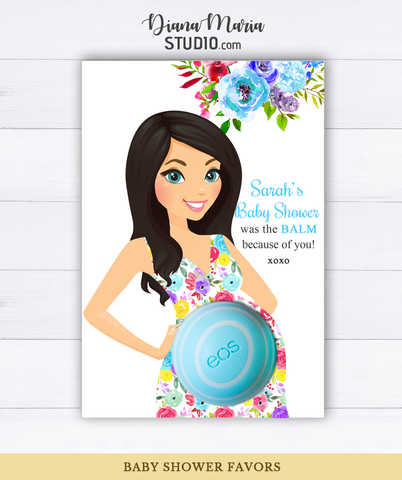 Eos Balm Holder Baby Shower Favors Floral Baby Shower Theme - PRINTABLE CARD