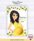 Bee Baby Shower Favor Cards Bee Mom-to-be Eos Favors - INSTANT DOWNLOAD