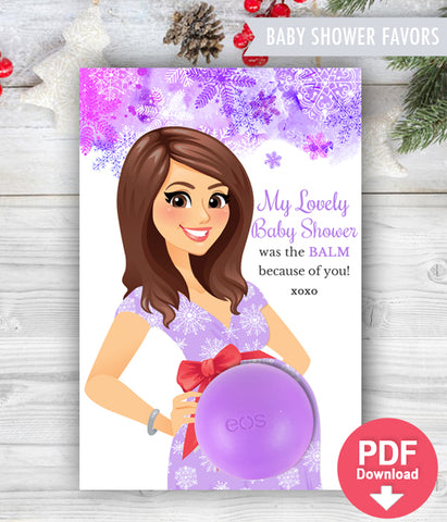 Winter Wonderland Baby Shower Favors Eos Balm Holder for Passion Fruit Balm - INSTANT DOWNLOAD