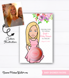 Bitmoji Mom-to-be Illustration Eos Baby Shower Favors, Customized Mom-to-be Portrait, Eos Balm Holder