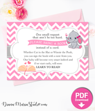 Elephant Girl Baby Shower Invitation Complete Kit - PRINTABLE