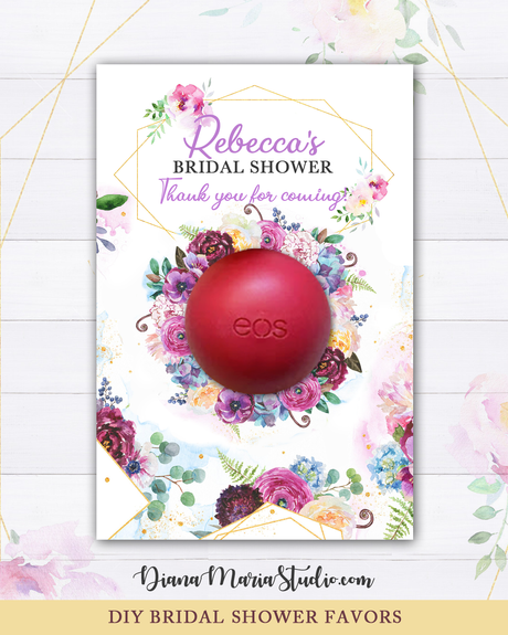 Eos Bridal Shower Favors Floral Wreath Eos Balm Holder - Printable PDF