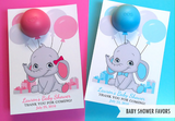 Baby Shower Thank you cards - Baby Boy Party - Elephant Blue and gray thank you cards - INSTANT DOWNLOAD