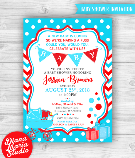Dr Seuss Baby Shower Invitation Printable Invites