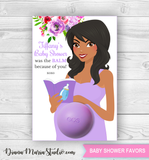 Baby Shower Favors Eos Balm Holder African American Mom-to-be - PRINTABLE PDF
