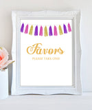 Girl Baby Shower Decorations - Welcome sign , Guest book sign, Favors sign - Tassel Pink Gold - INSTANT DOWNLOAD