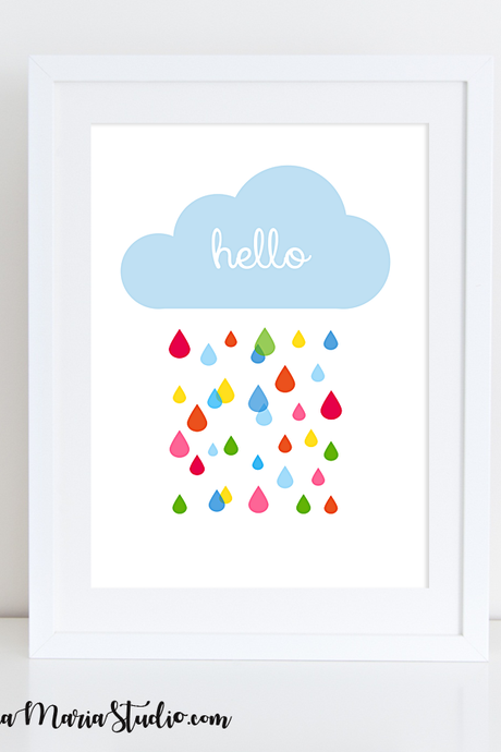 Cloud Nursery Wall Art - Girl Room Art - Boy Room Art - INSTANT DOWNLOAD