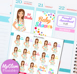 Pregnancy Planner Stickers Printable, Erin Condren Planner Pregnancy Countdown Weeks, Pregnancy Stickers, Ultrasound, Prenatal appointment stickers