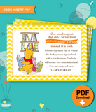 Printable Book Insert Winnie the Pooh Baby Shower - INSTANT DOWNLOAD