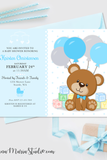 Teddy Bear Blocks Baby Shower Invitation - Girl Baby Shower