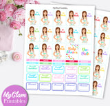 Pregnancy Planner Stickers Printable, Erin Condren Planner Pregnancy Countdown Weeks, Pregnancy Stickers, Ultrasound, Prenatal appointment stickers