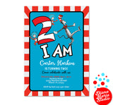 Personalized Dr. Seuss 1st Birthday Party Invitation Printable PDF
