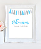 Printable Boy Baby Shower Signs - Welcome sign , Guest book sign, Favors sign - Tassel Blue, Silver - INSTANT DOWNLOAD