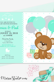 Teddy Bear Blocks Baby Shower Invitation - Girl Baby Shower