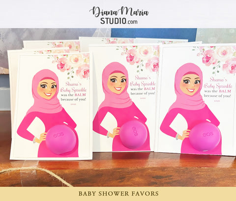 Arabic Baby Shower Favors Muslim Mom-to-be with hijab Traditional Baby Shower Mobarakeh