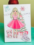 Christmas Card Barbie Winter Fashion with Clothes , Shoes and Accessories