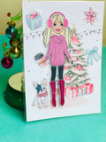 Christmas Card Barbie Winter Fashion with Clothes , Shoes and Accessories