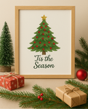 Watercolor Christmas Tree Wall Art | ’Tis the Season Quote Print