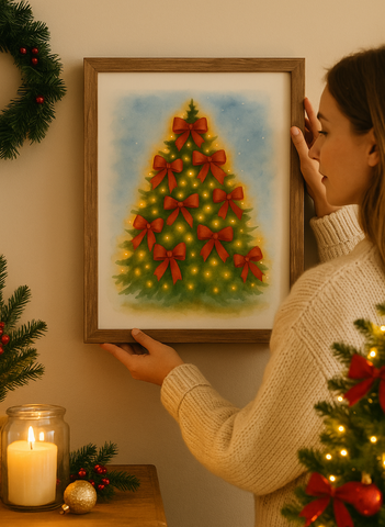 Watercolor Christmas Tree Print – Holiday Wall Art | Christmas Home Decor