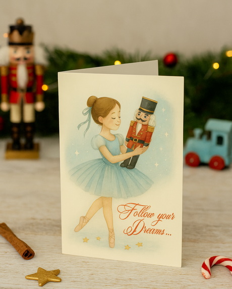 Nutcracker Ballerina Christmas Card | Ballet Holiday Greeting Card  | Instant Download
