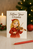 Girl Playing Violin Wall Art – Musical Fine Art Print for Home Decor - Instant Download