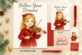 Girl Playing Violin Wall Art – Musical Fine Art Print for Home Decor - Instant Download