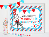 Dr Seuss Welcome Sign Personalized Birthday Sign Dr Seuss party decorations