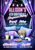 Sleepover Birthday Invitation, Girls Night Slumber Party Sleep Over, Digital Template, Editable Invite, Instant Download, Printable Card