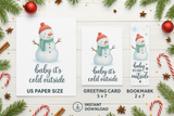 Cozy Winter Wall Art – Baby It’s Cold Outside Snowman Illustration Instant Download