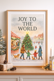 Home Decor Christmas Printable Poster -A Day at the Christmas Market  Winter Scene - Instant Download