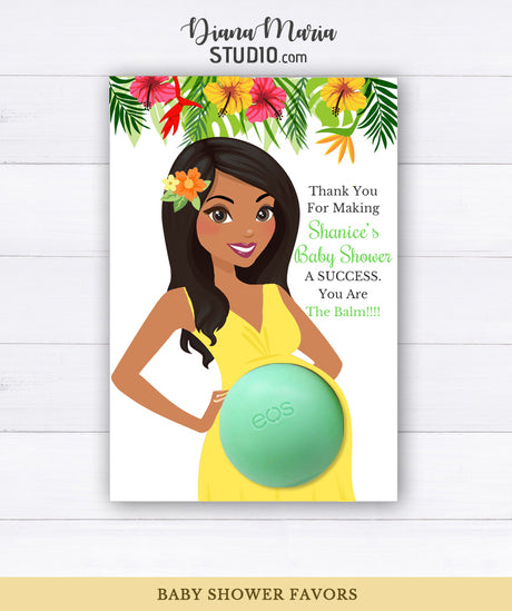 Tropical Baby Shower Favors African Amarican Mom-to-be - PRINTABLE PDF