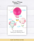 Air Balloon Baby Shower Favor Cards - INSTANT DOWNLOAD