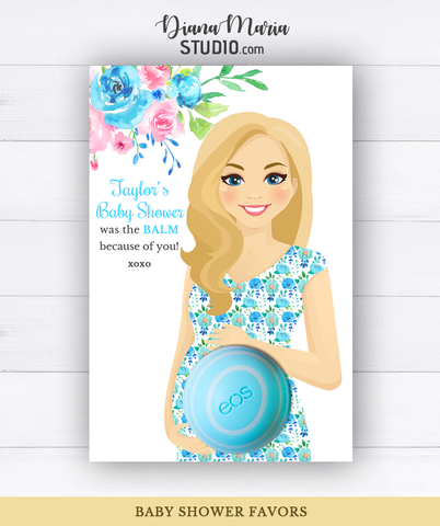 Boy Baby Shower Party Favors - PRINTABLE CARD for eos lip balm