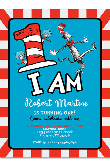 Dr. Seuss Birthday Invitation Printable PDF