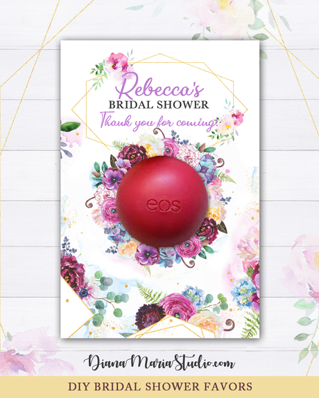 Eos Bridal Shower Favors Floral Wreath  Eos Balm Holder - Printable PDF