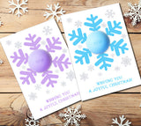 Christmas Gift Snowflake Eos Lip Balm Holder - Printable DIY Snowflake Card Template - Stocking fillers - INSTANT DOWNLOAD